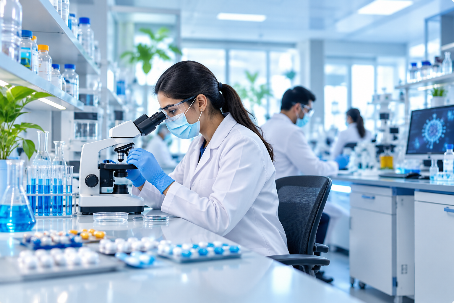 Modern pharmaceutical laboratory and pharmacy training